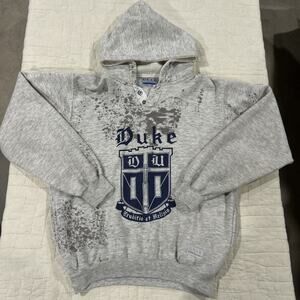 Vintage Duke University Blue Devils Sweatshirt Hoodie Distressed Paint Splatter